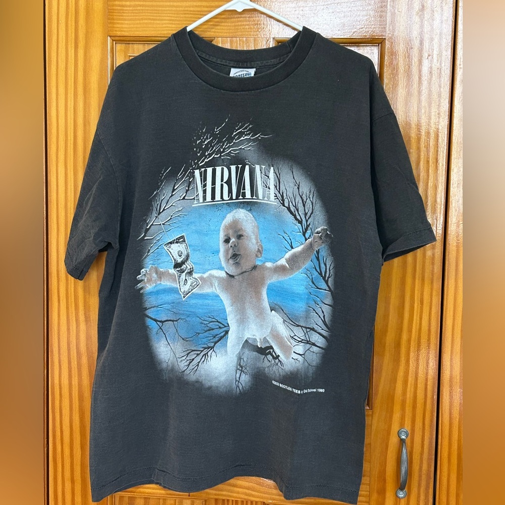 Vintage Nirvana Bootleg Graphic Tee XL 90s Style Rock Band T Shirt